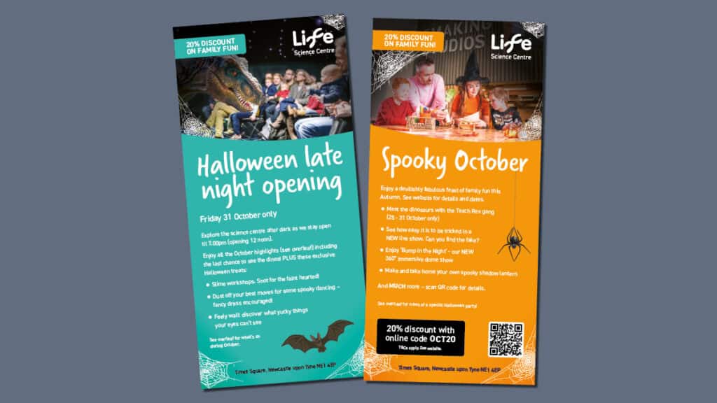 Leaflet promoting our spooky autumn programme.