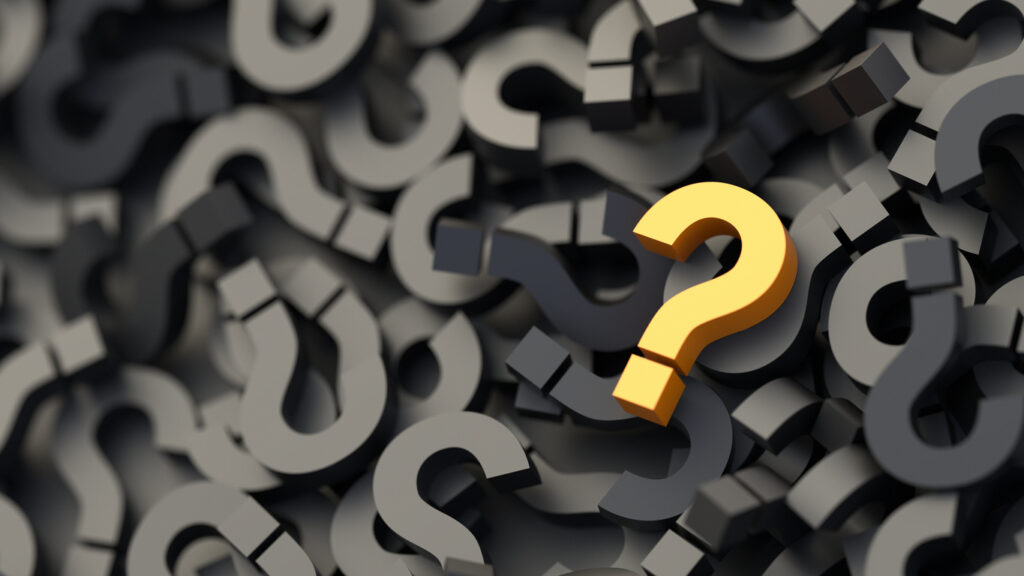 Yellow Question Mark On A Background Of Black Signs, FAQ Concept