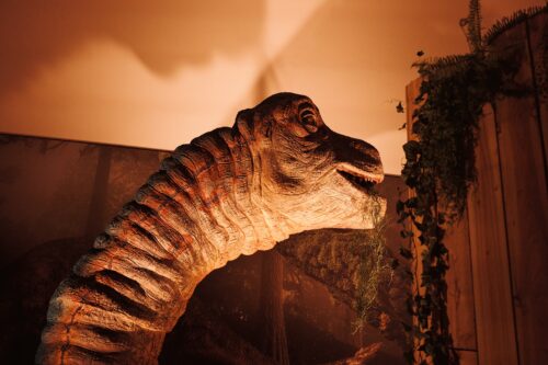 Animatronic sauropod at Newcastle's Life Science Centre.